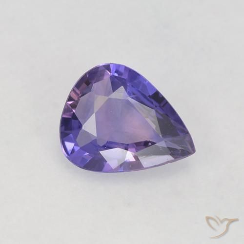 0.50ct Naturale Viola medio Zaffiro, Forma a pera, VS