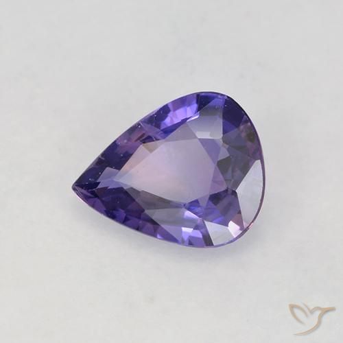 Zaffiro Viola medio naturale da 0.50 ct, Forma a pera, VS