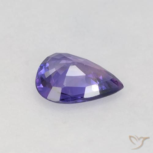 Zaffiro Viola medio naturale da 0.50 ct, Forma a pera, VS