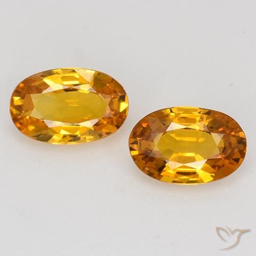 1.21ctw Naturale Arancio dorato Zaffiro, Ovale, VVS-VS