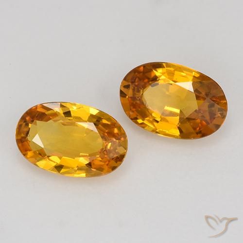 Gemme di Zaffiro Arancio dorato naturale da 1.21 ct, Ovale, VVS-VS