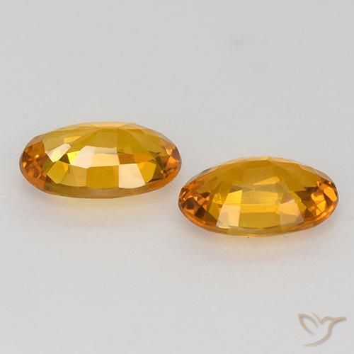 Gemme di Zaffiro Arancio dorato naturale da 1.21 ct, Ovale, VVS-VS