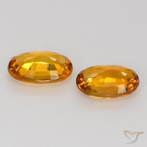 Gemme di Zaffiro Arancione marroncino naturale da 1.17 ct, Ovale, VVS-VS