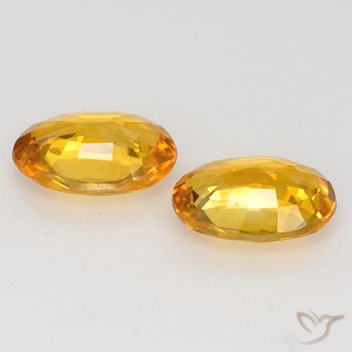 Gemme di Zaffiro Arancio Medio naturale da 1.25 ct, Ovale, VVS-VS