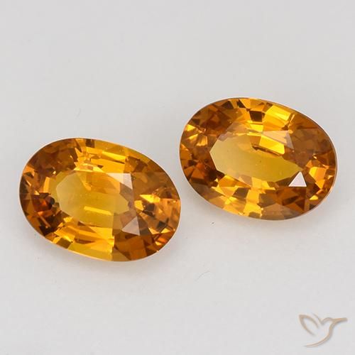Gemme di Zaffiro Arancione scuro naturale da 1.11 ct, Ovale, VS