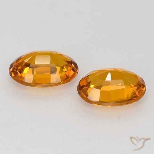 Gemme di Zaffiro Arancione scuro naturale da 1.11 ct, Ovale, VS