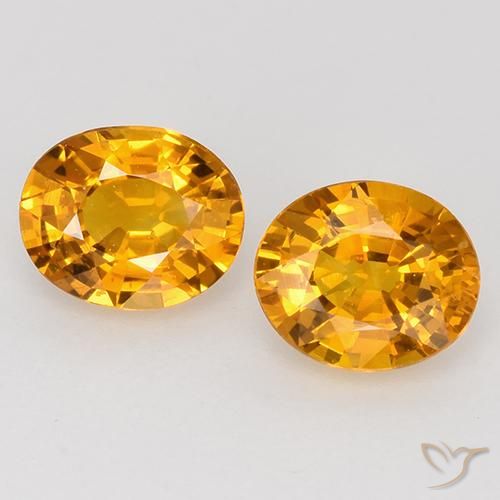 1.03ctw Naturale Arancio dorato Zaffiro, Ovale, VS