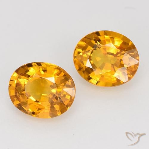 Gemme di Zaffiro Arancio dorato naturale da 1.03 ct, Ovale, VS