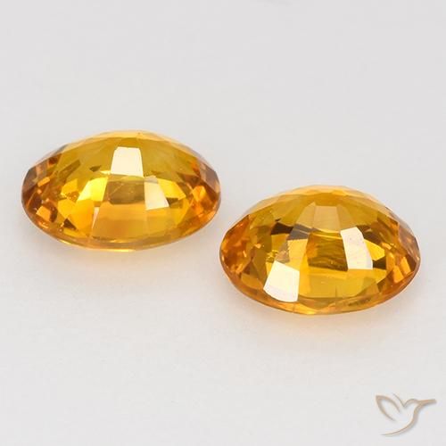 Gemme di Zaffiro Arancio dorato naturale da 1.03 ct, Ovale, VS