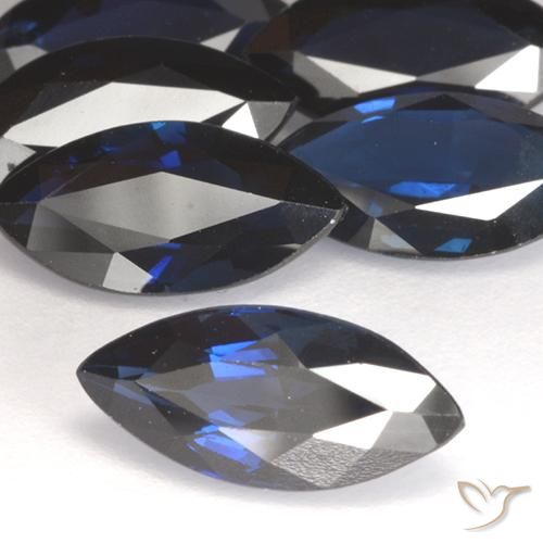 Zaffiro Blu scuro naturale da 1.31 ct, Taglio marquise, VVS-VS