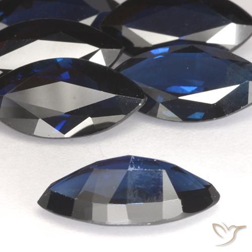 Zaffiro Blu scuro naturale da 1.31 ct, Taglio marquise, VVS-VS