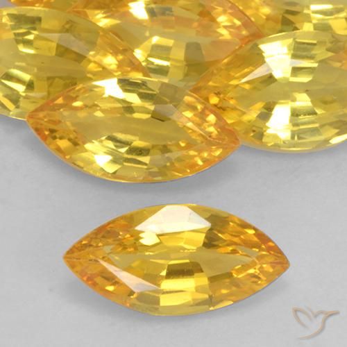 1.08ct Naturale Dorato Zaffiro, Taglio marquise, VVS-VS