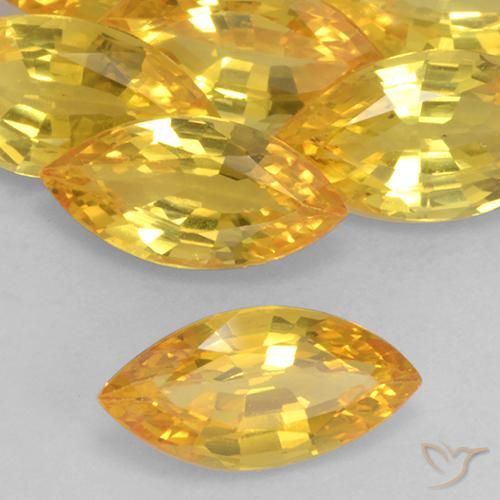 Zaffiro Dorato naturale da 1.08 ct, Taglio marquise, VVS-VS