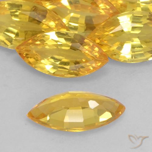 Zaffiro Dorato naturale da 1.08 ct, Taglio marquise, VVS-VS