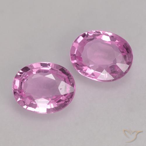 Gemme di Zaffiro Viola rosato brillante naturale da 0.80 ct, Ovale, VS