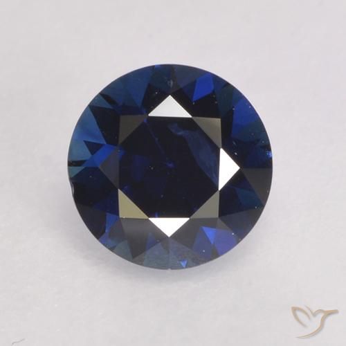 0.55ct Naturale Blu scuro Zaffiro, Rotondo, VVS-VS