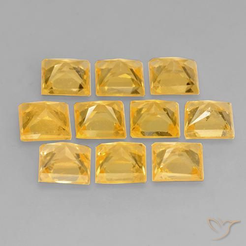 Zaffiro Oro medio naturale da 0.39 ct, Quadrato, VS