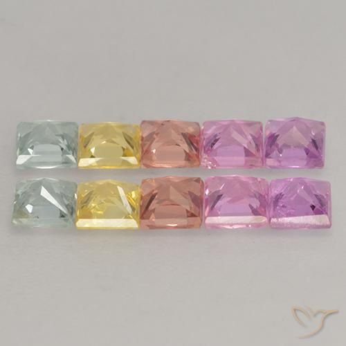Gemme di Zaffiro Multicolore naturale da 2.24 ct, Quadrato, VS