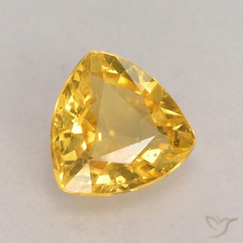 Zaffiro Dorato naturale da 0.63 ct, Taglio trillion, VS