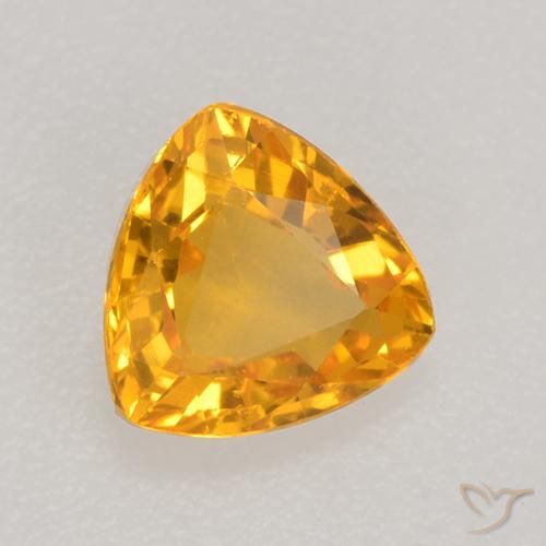 Zaffiro Arancio-Oro naturale da 0.64 ct, Taglio trillion, VVS-VS