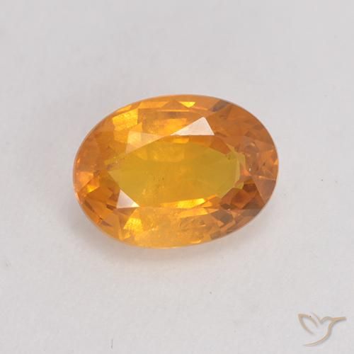 1.39ct Naturale Arancio-Oro Zaffiro, Ovale, VS