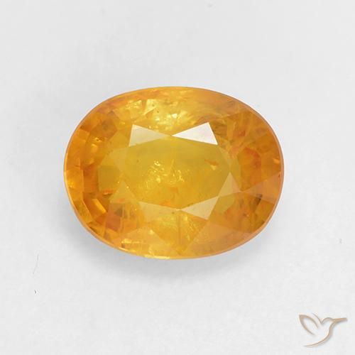1.70ct Naturale Arancio dorato Zaffiro, Ovale, VS-SI