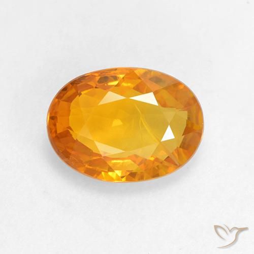 Zaffiro Arancio Medio naturale da 1.51 ct, Ovale, VS