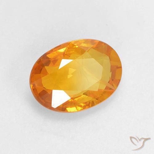 Zaffiro Arancio Medio naturale da 1.51 ct, Ovale, VS