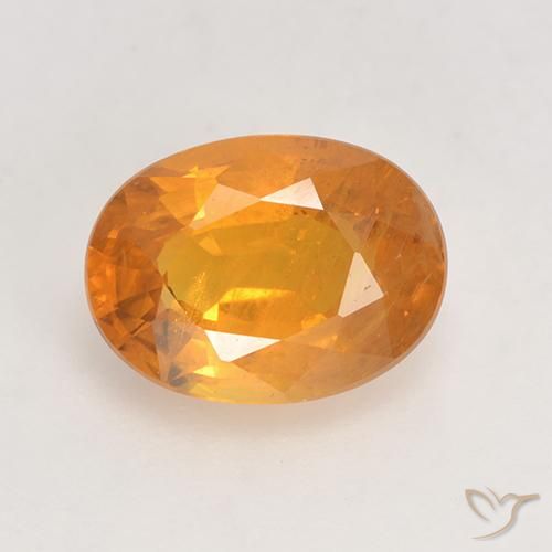 Zaffiro Arancio intenso-OroG naturale da 1.67 ct, Ovale, VS-SI