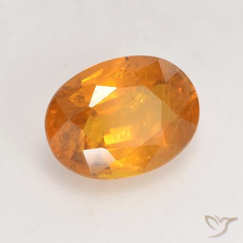Zaffiro Arancio intenso-OroG naturale da 1.67 ct, Ovale, VS-SI