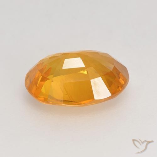 Zaffiro Arancio intenso-OroG naturale da 1.67 ct, Ovale, VS-SI
