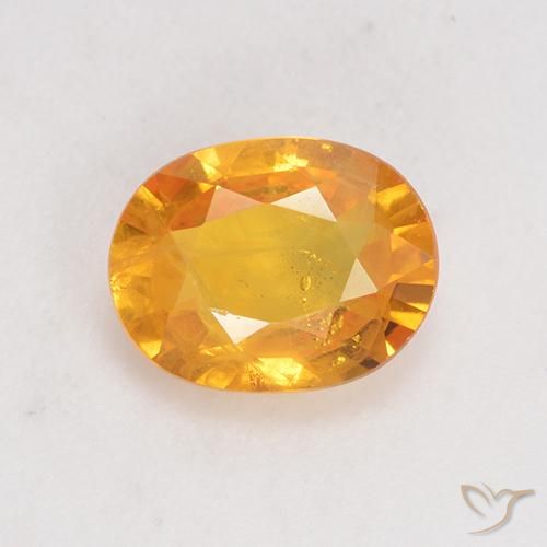 1.40ct Naturale Arancio-Oro Zaffiro, Ovale, VS-SI