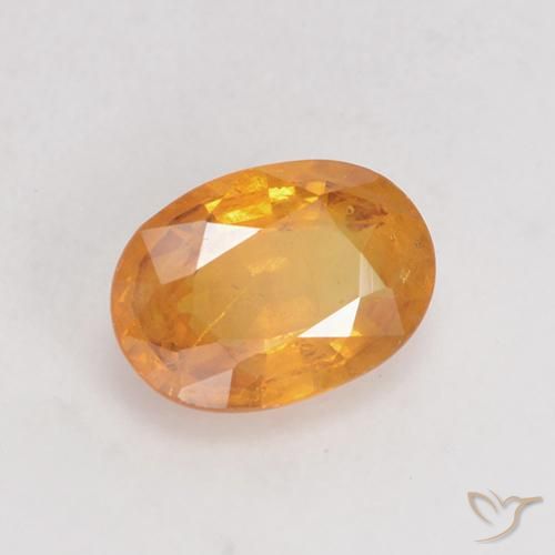 Zaffiro Arancio Medio naturale da 0.88 ct, Ovale, VS-SI