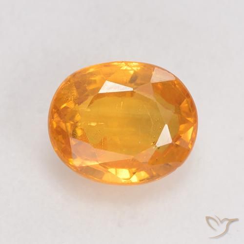 0.98ct Naturale Arancio Medio Zaffiro, Ovale, VS-SI