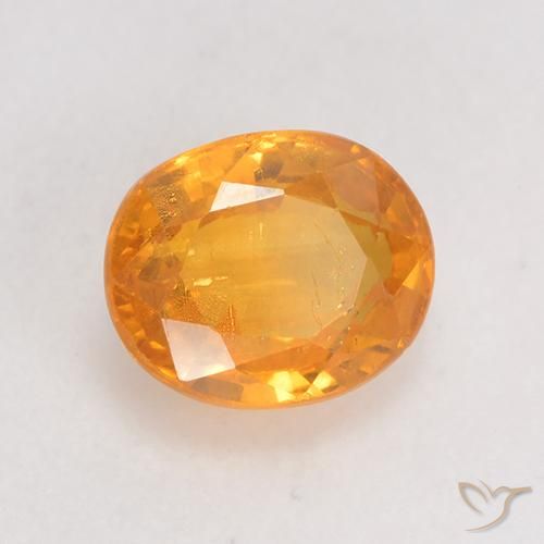 Zaffiro Arancio Medio naturale da 0.98 ct, Ovale, VS-SI