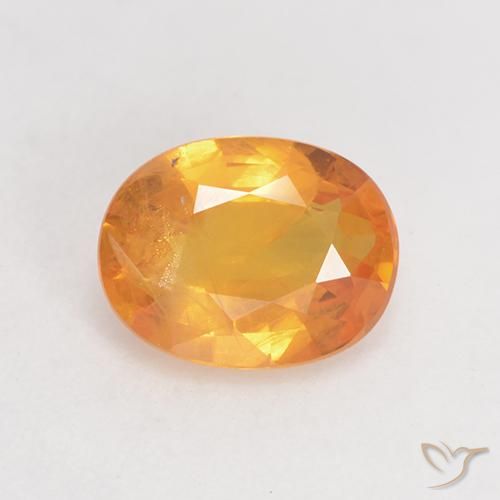 1.36ct Naturale Arancio Medio Zaffiro, Ovale, VS