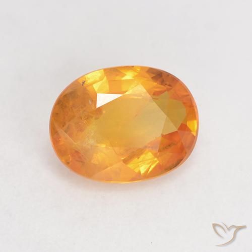 Zaffiro Arancio Medio naturale da 1.36 ct, Ovale, VS
