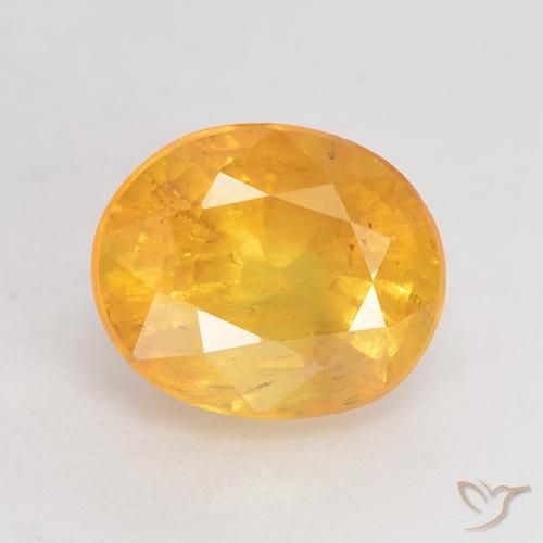 1.75ct Naturale Arancio dorato Zaffiro, Ovale, SI