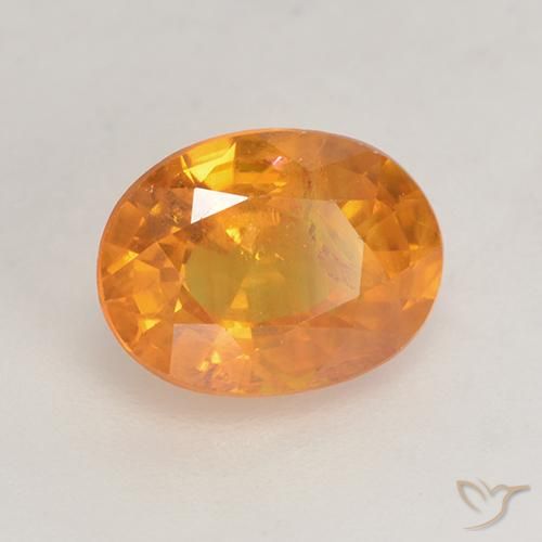 Zaffiro Arancio intenso-OroG naturale da 1.88 ct, Ovale, VS-SI