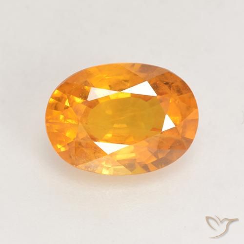 1.58ct Naturale Arancio Medio Zaffiro, Ovale, VS-SI