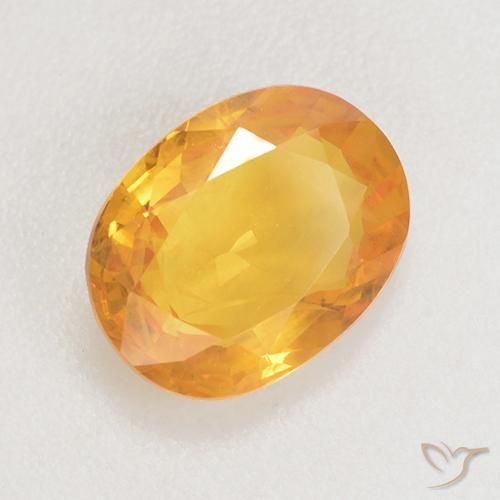 Zaffiro Arancio dorato naturale da 1.42 ct, Ovale, VS-SI
