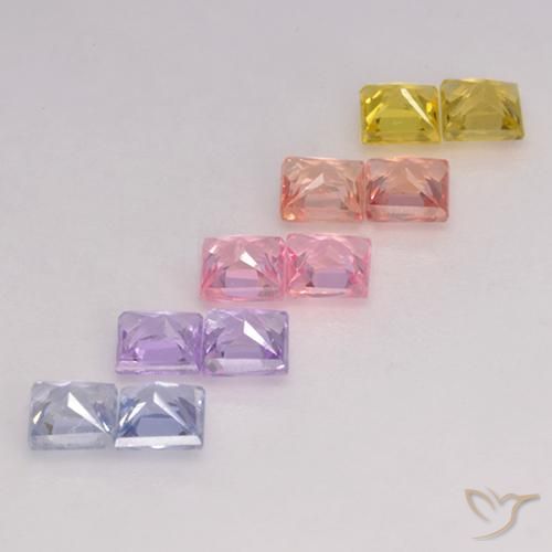 Gemme di Zaffiro Multicolore naturale da 2.43 ct, Quadrato, VS