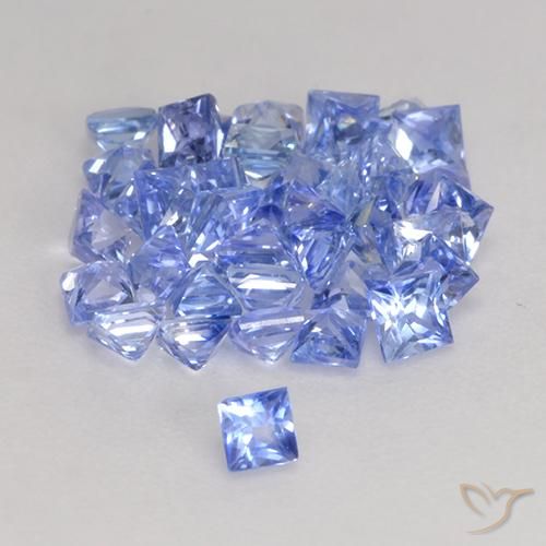 Gemme di Zaffiro Azzurro naturale da 2.50 ct, Quadrato, VS