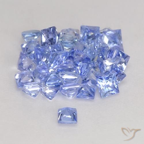 Gemme di Zaffiro Azzurro naturale da 2.50 ct, Quadrato, VS