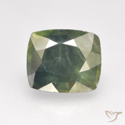 1.31ct Naturale Verde salvia Zaffiro, Cuscino, VS