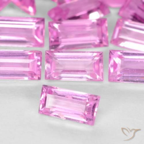 Zaffiro Viola-Rosa naturale da 0.07 ct, Taglio a baguette, VVS-VS