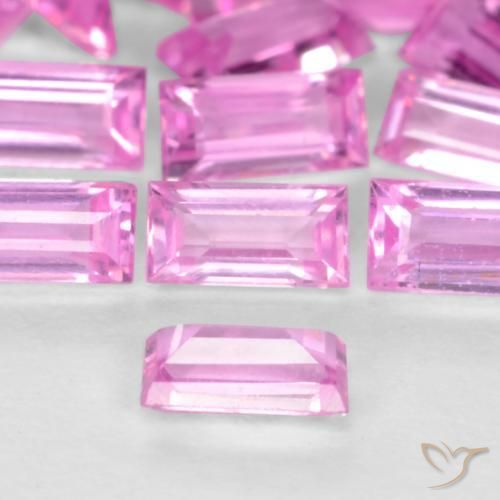 Zaffiro Viola-Rosa naturale da 0.07 ct, Taglio a baguette, VVS-VS