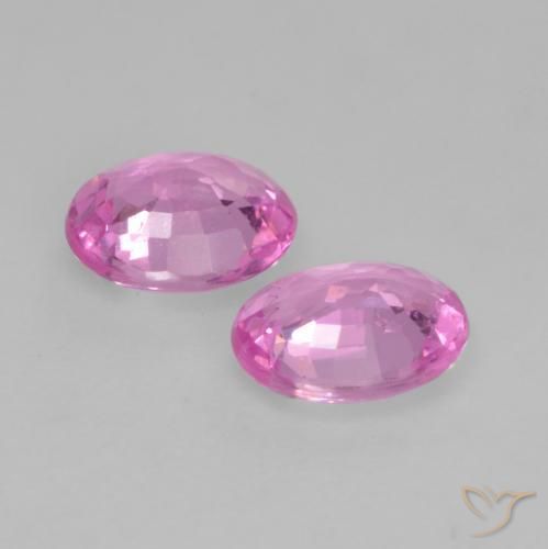 Gemme di Zaffiro Viola rosato brillante naturale da 0.76 ct, Ovale, VS