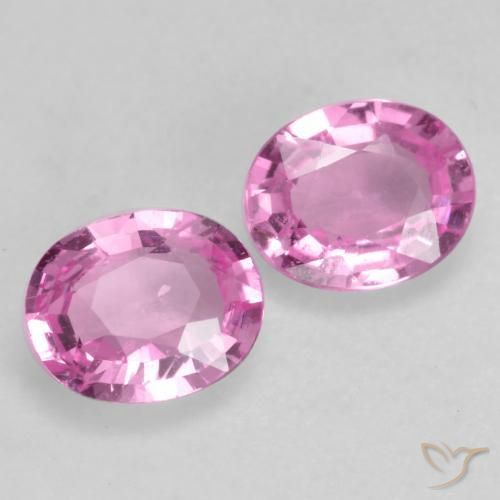 Gemme di Zaffiro Viola rosato brillante naturale da 0.81 ct, Ovale, VVS-VS
