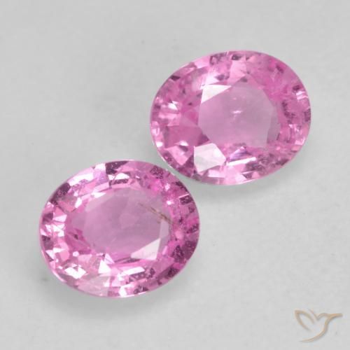 Gemme di Zaffiro Rosa porpora reale naturale da 0.83 ct, Ovale, VS
